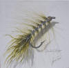 Olive Woolly Bugger Painting