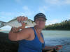 Aimee Harvey with a nice size river Shad (Elf)