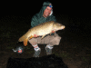 Large Common Carp caught at night