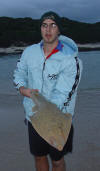 Gareth Roocroft with a nice size Lesser Sandshark (Guitarfish)