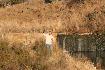 Casting a fly fishing rod