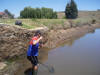 Fighting a Rainbow Trout