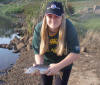 Aimee Harvey with a lovely Rainbow Trout