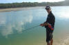 Fishing a spoon in an estuary