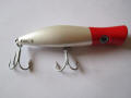 Halco Roosta Popper Fishing Lure Red and white