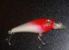 Red and white head lure for trolling