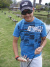 Stephan Fuchsloch with a small Largemouth Bass